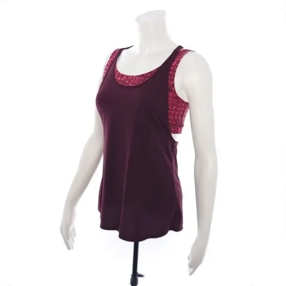 Lululemon Burgundy Built In Bra Athletic Womens Size 6 Tank Top - Picture 3 of 11